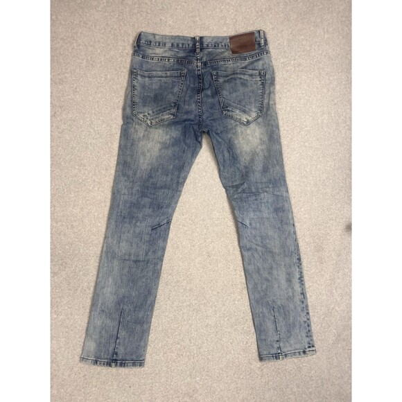 TK Axel Dutton Mens 30X32 Denim Jeans Taper Fit Light Wash Button Fly - Picture 3 of 16